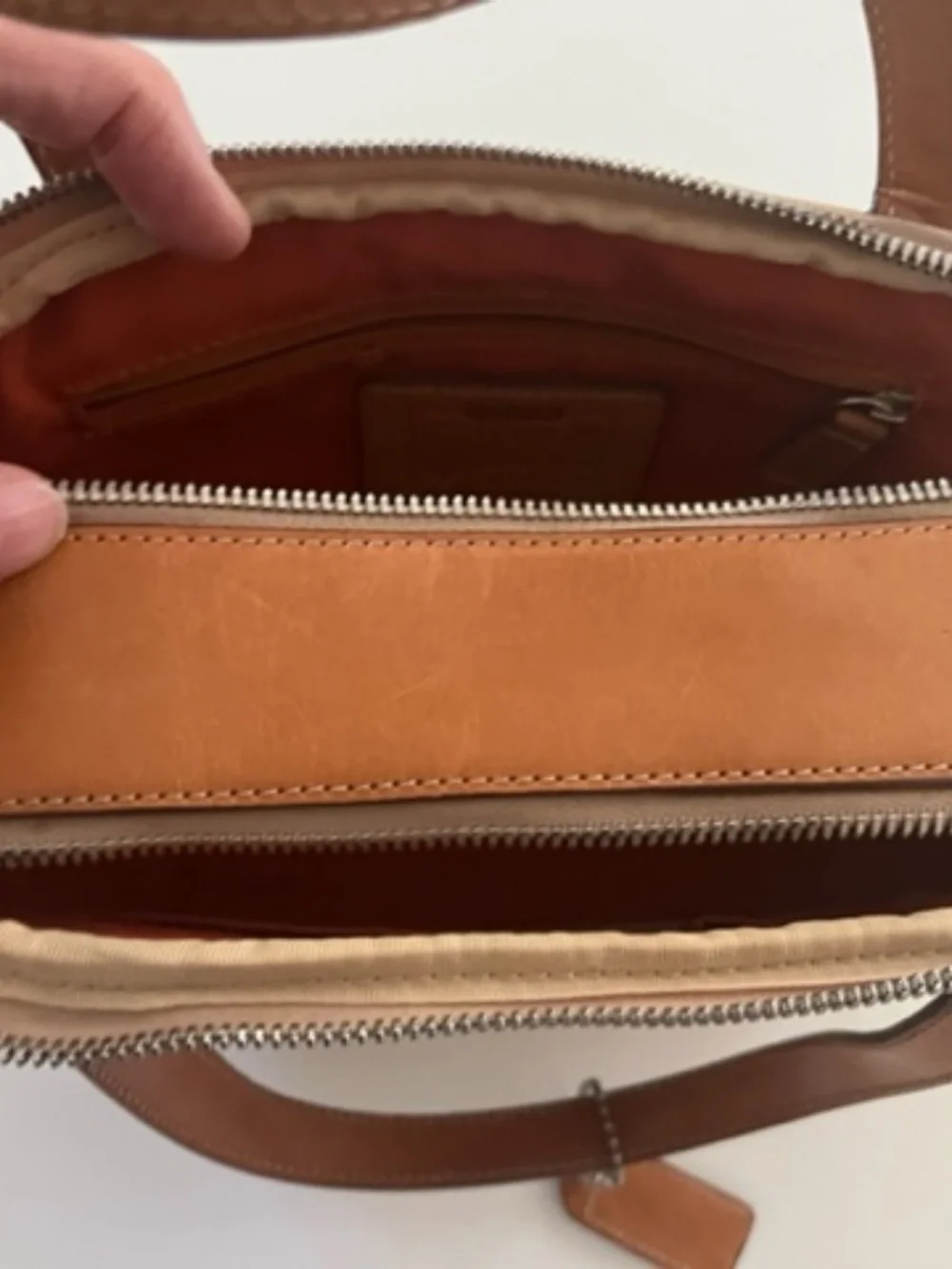 Rare Coach double zip satchel bag
